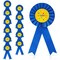 Blue Rosette Award Ribbons Set, Winner (3 x 6 Inches, 12 Pack)